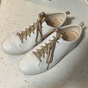 Vionic White Sneakers with Gold Laces